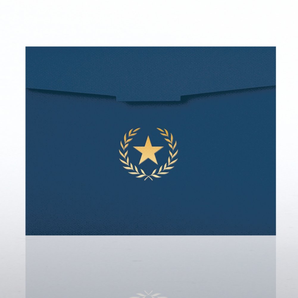 Foil-Stamped Certificate Folder - Star Laurel CARD1