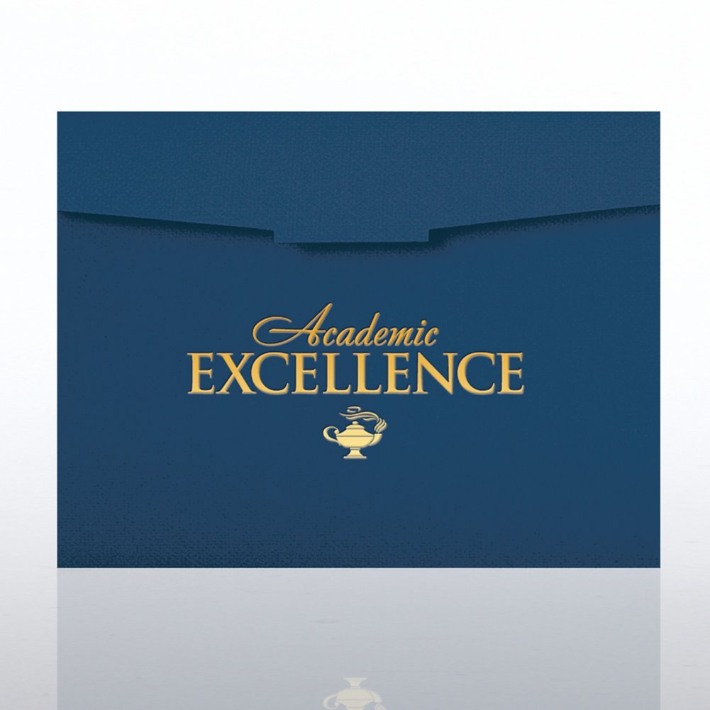 Foil-Stamped Certificate Folder - Academic Excellence Lamp CARD1