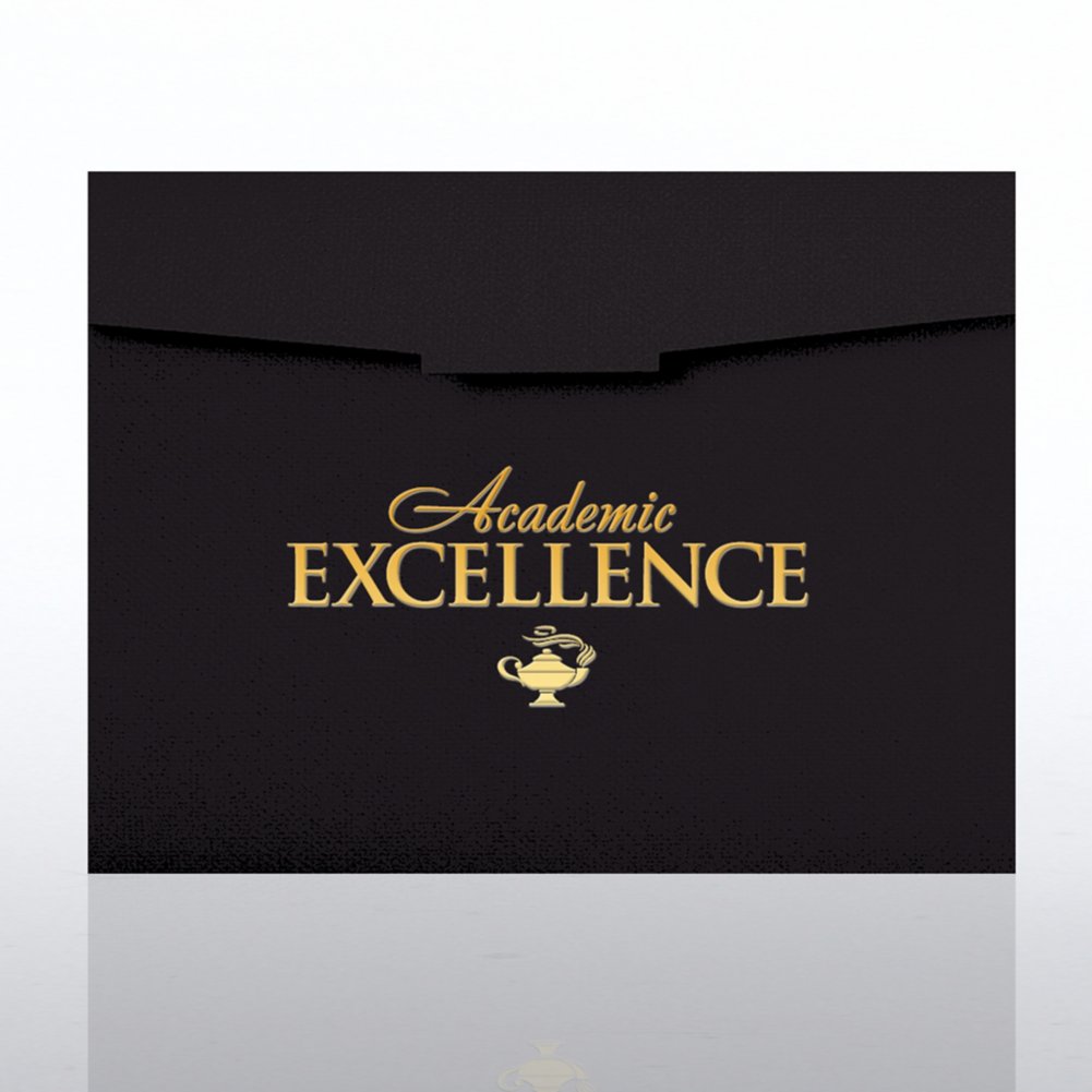 Foil-Stamped Certificate Folder - Academic Excellence Lamp CARD2