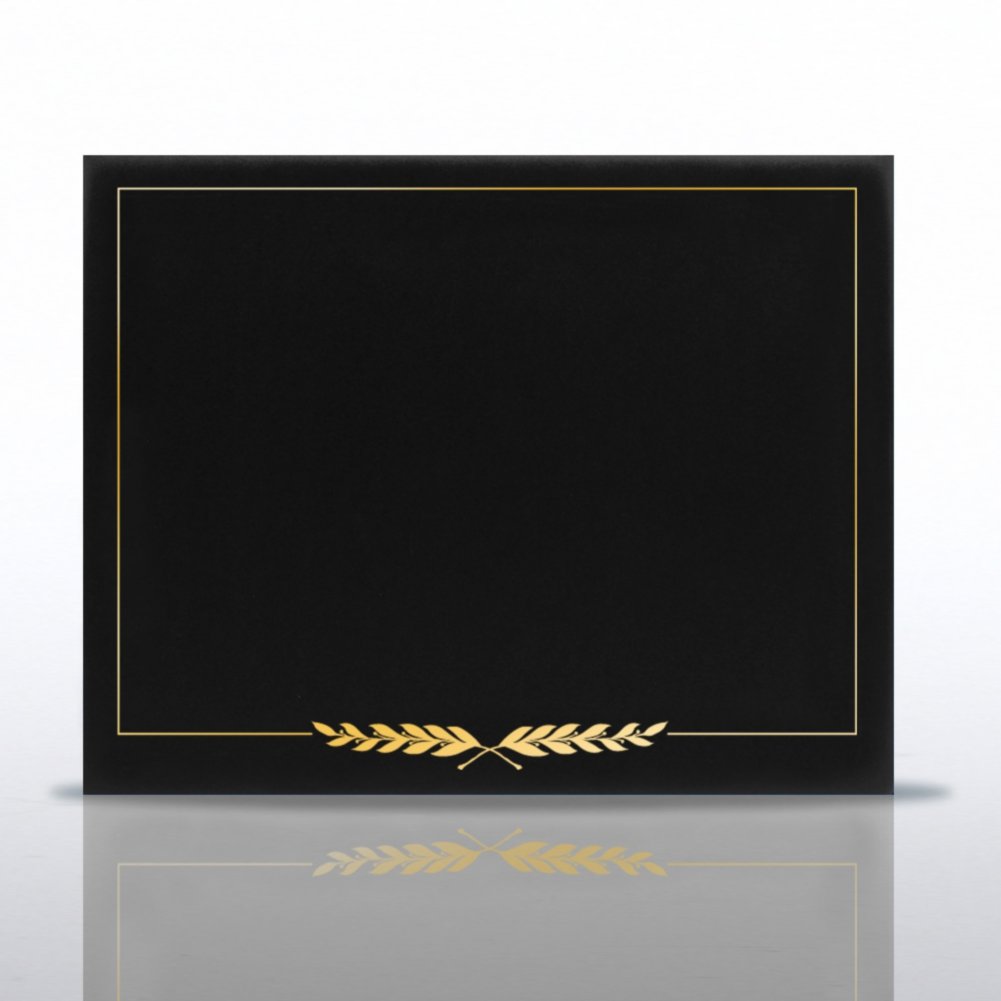 Laurels Gold Foil Border Certificate Cover CARD2
