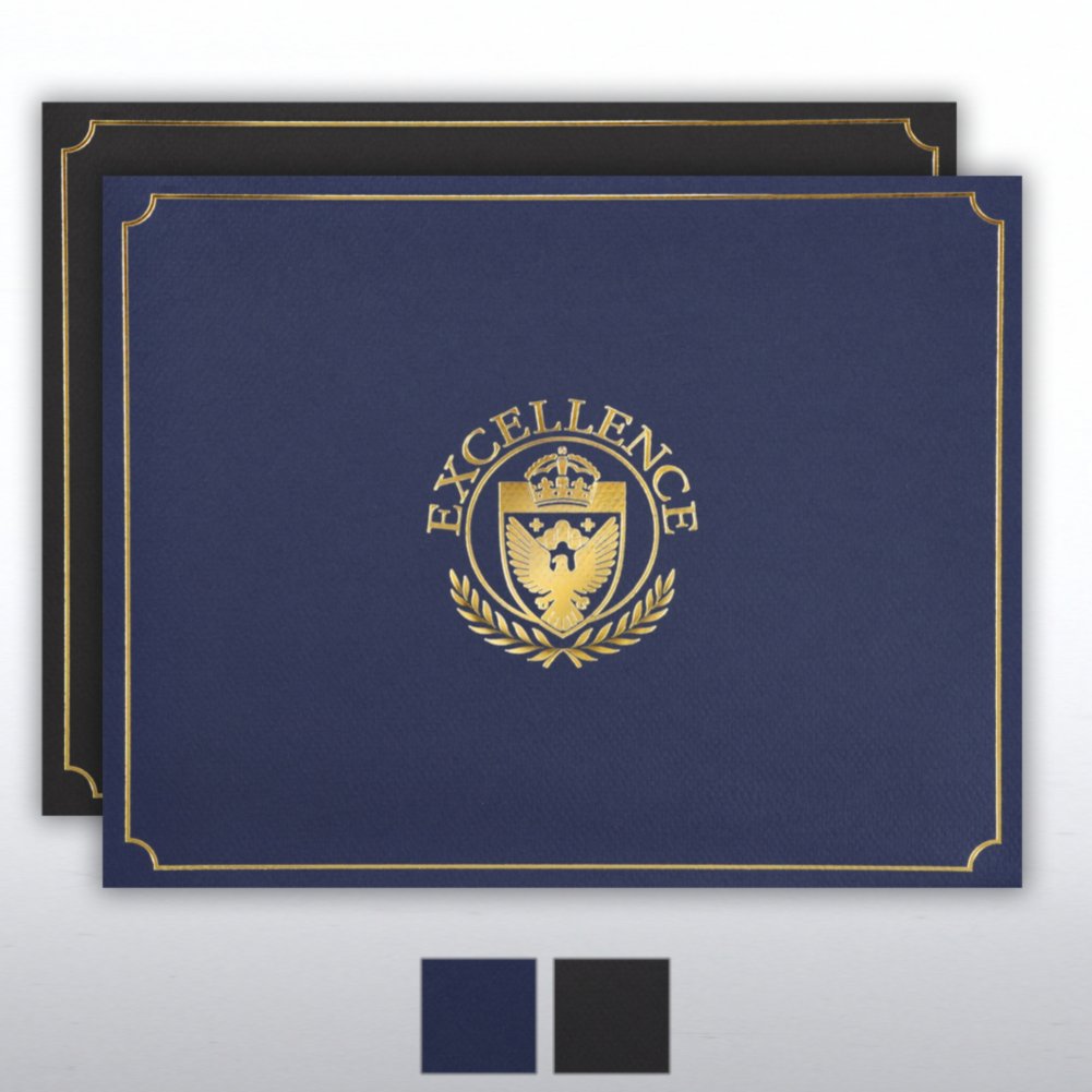 Certificate Cover - Gold Foil - Excellence Shield