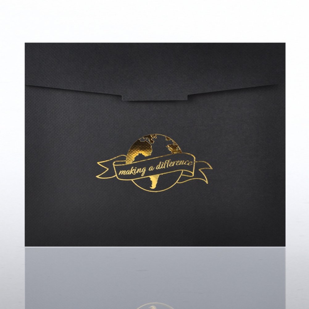 Foil-Stamped Certificate Folder - Making a Difference World CARD2