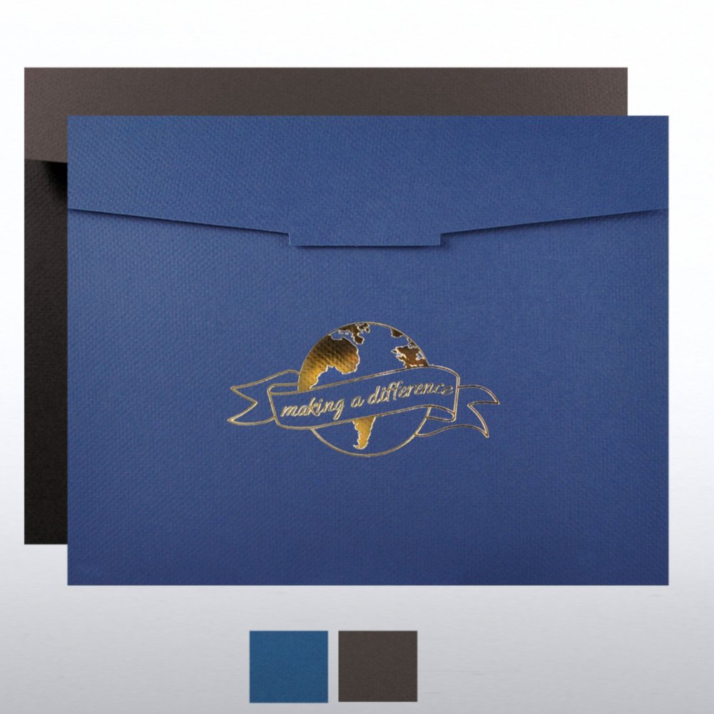 Foil-Stamped Certificate Folder - Making a Difference World