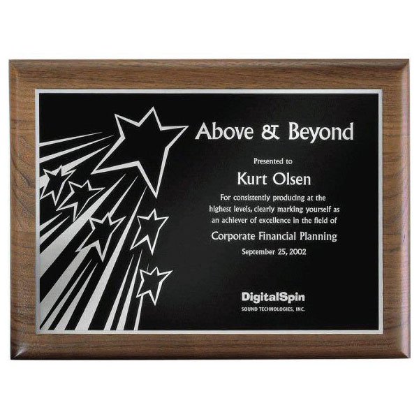 Walnut Plaque - Above & Beyond - Silver