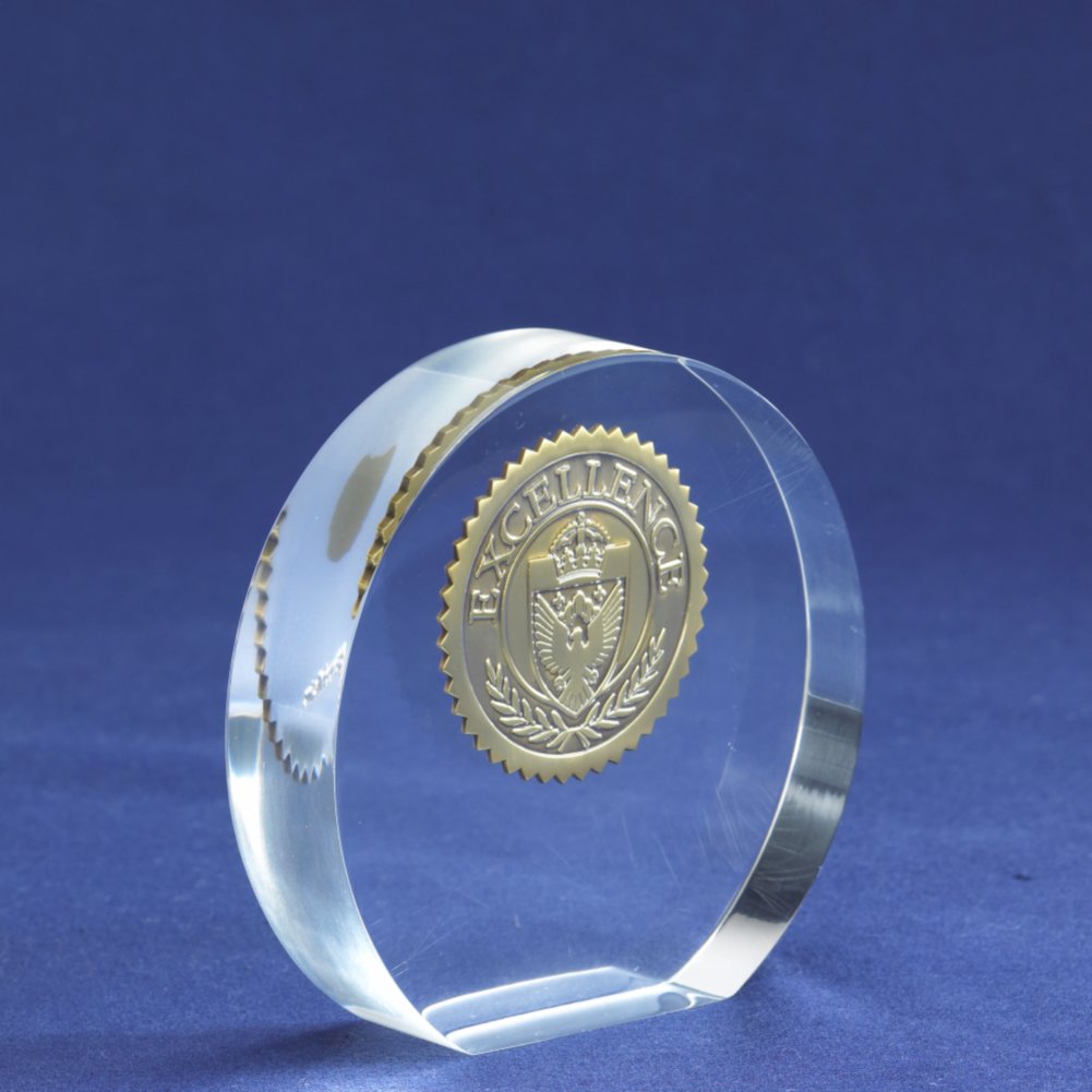 Embedded Medallion Trophy - Excellence SIDE