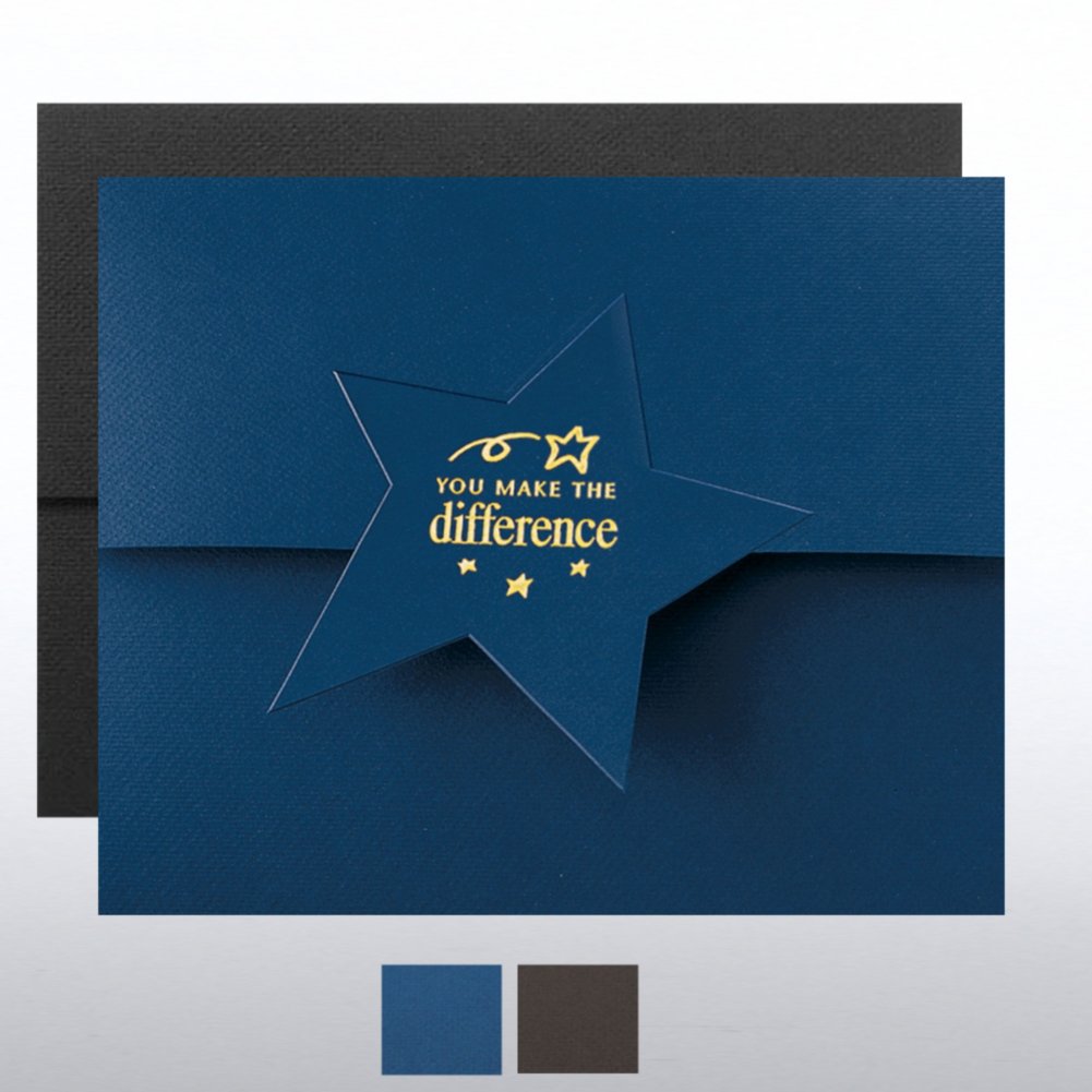 You Make the Difference Star Flap Foil Certificate Folder