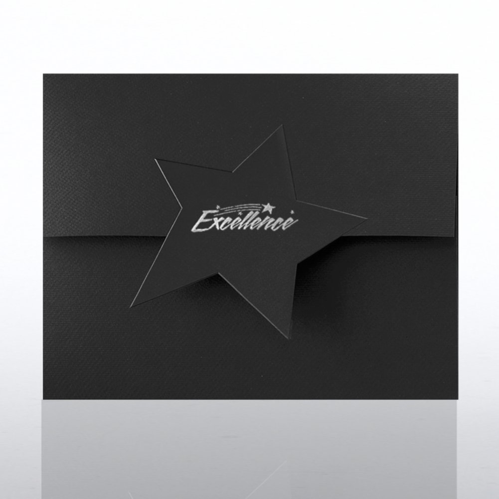 Certificate Folder - Star Flap - Excellence - Black
