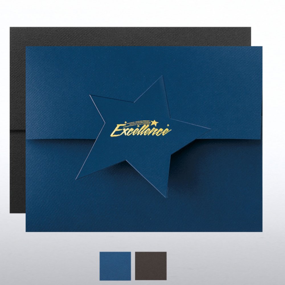 Excellence Star Flap Foil Certificate Folder