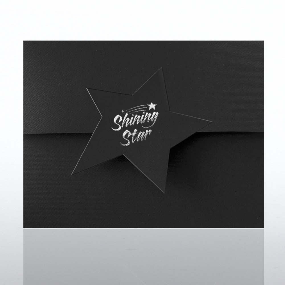 Certificate Folder - Star Flap - Shining Star - Black