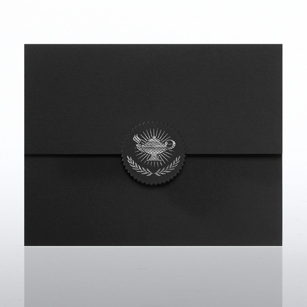 Certificate Folder - Serrated Flap - Lamp - Black