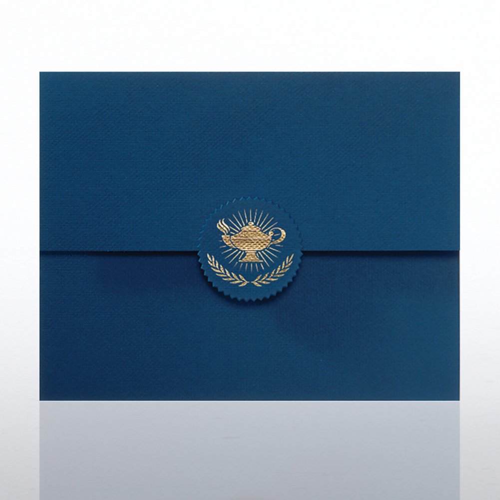 Certificate Folder - Serrated Flap - Lamp - Blue