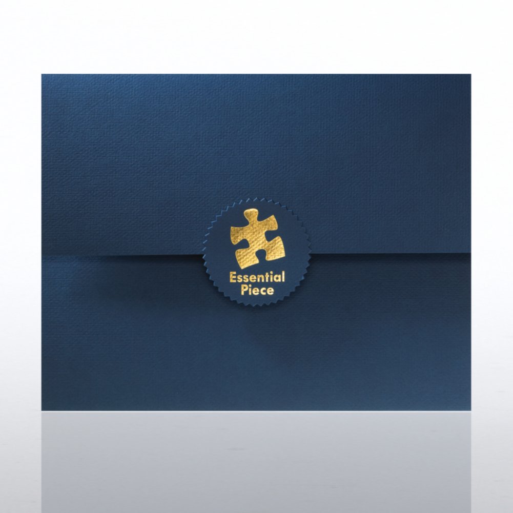 Certificate Folder - Serrated Flap - Essential Piece - Blue