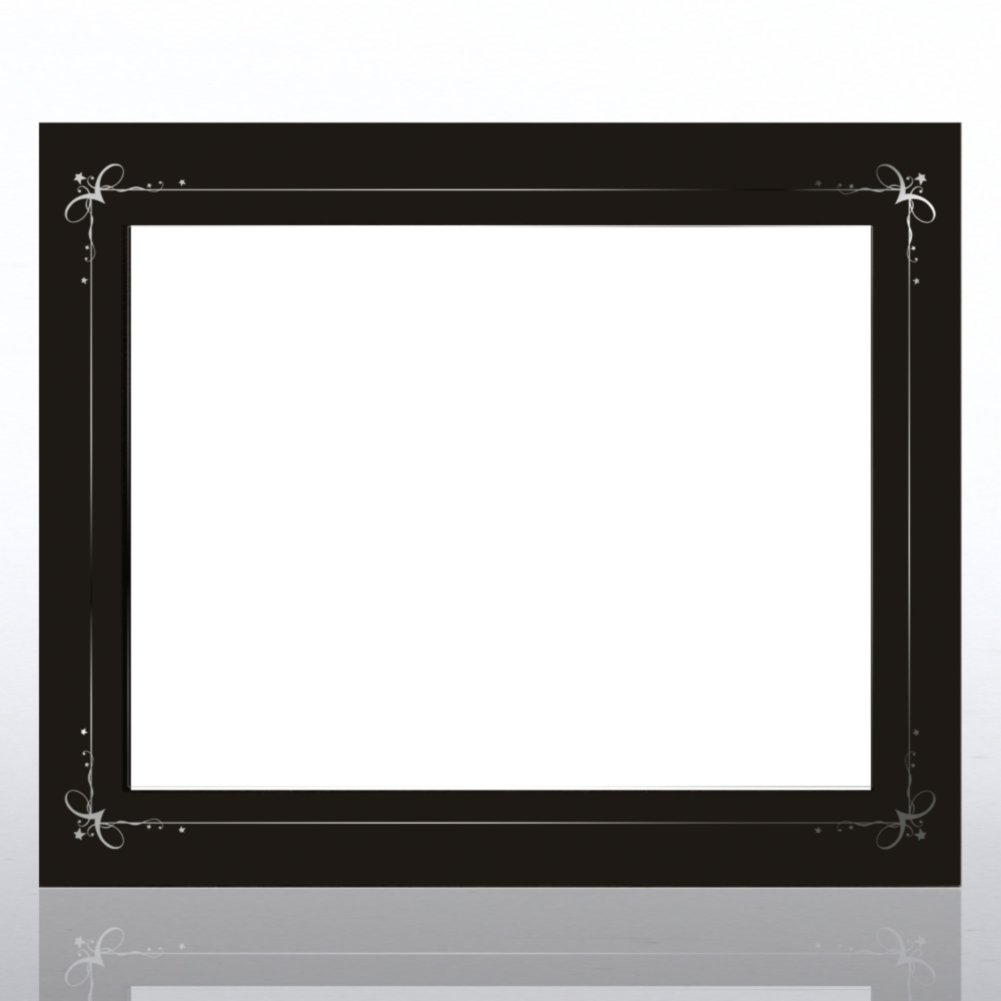 Leatherette Frame - Gold Foil Ornament - Black