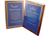 Character Award Plaque - Full-Size - Blue w/ Gold