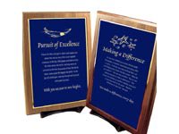 Character Award Plaque - Half-Size - Blue w/ Gold