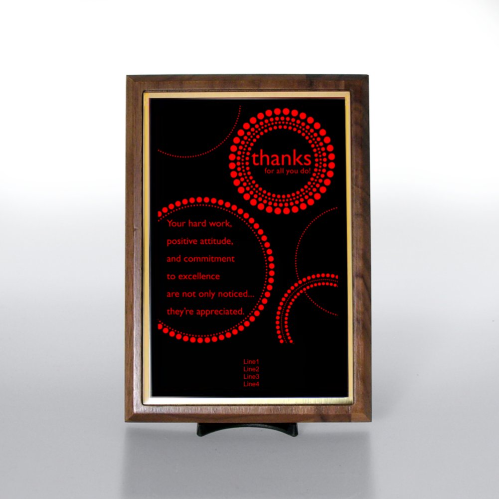 Character Award Plaque - Half-Size - Red w/ Silver