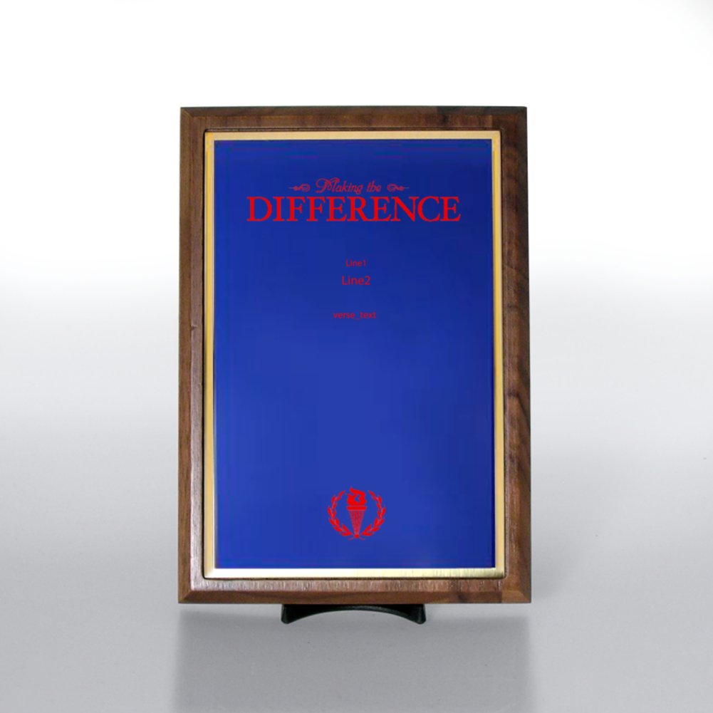 Prestigious Award Plaque - Half-Size - Blue w/ Silver