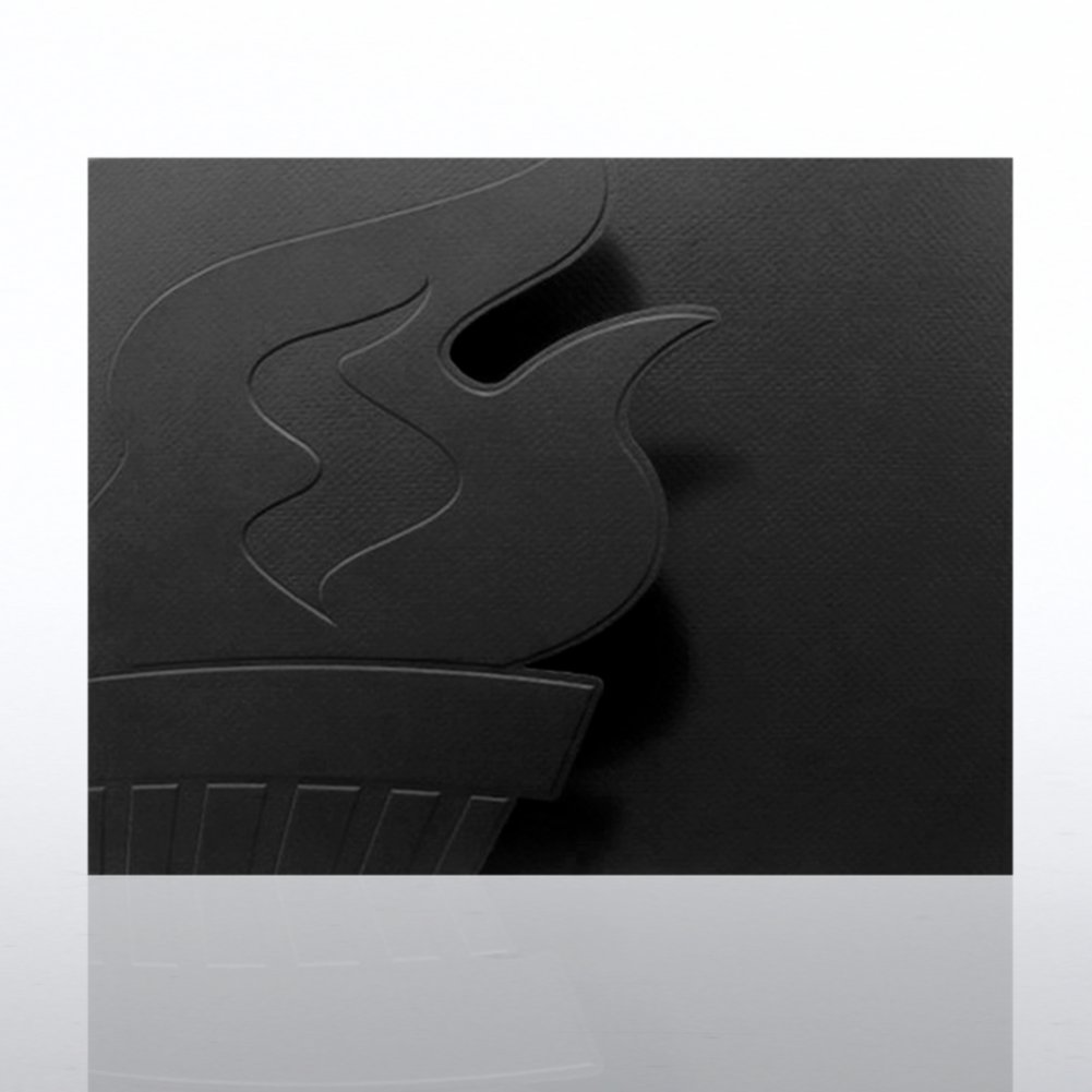 Certificate Folder - Embossed Torch - Black