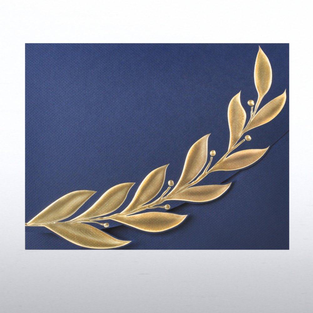 Foil-Stamped Embossed Certificate Folder - Elite Laurel CARD1