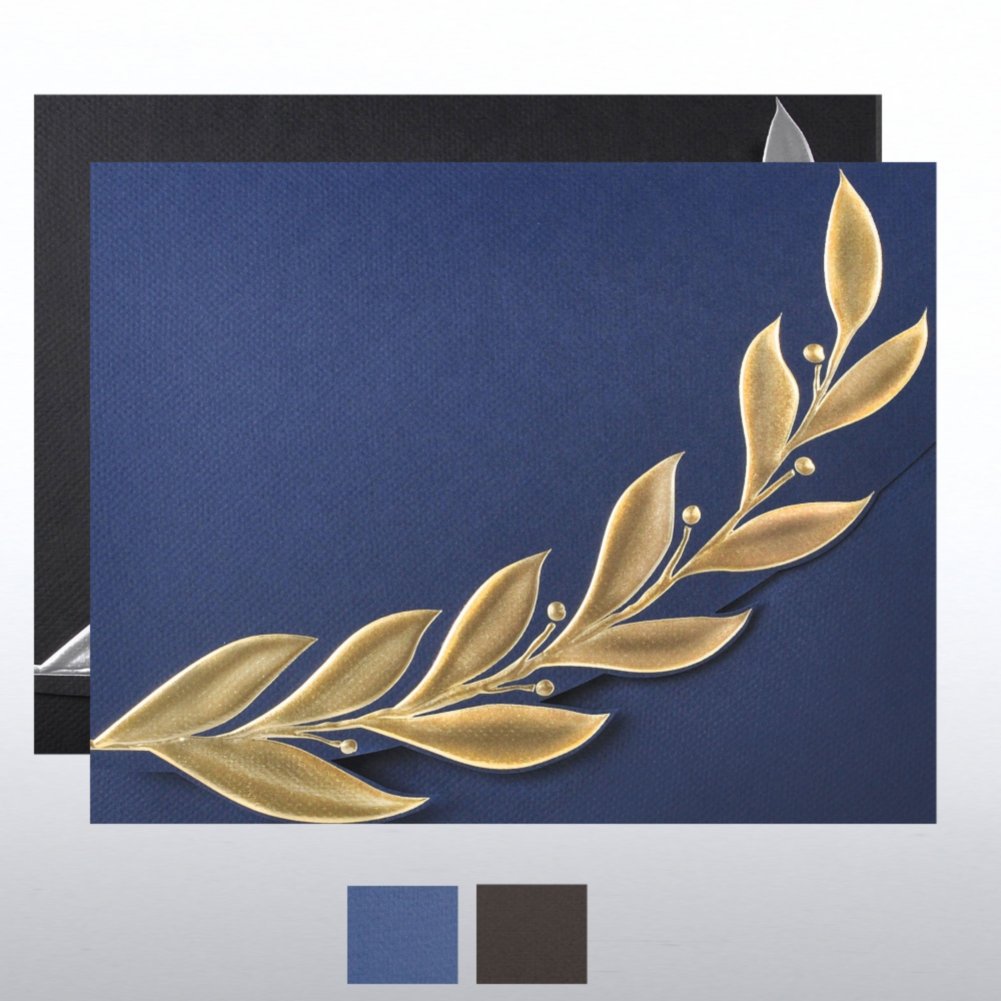 Foil-Stamped Embossed Certificate Folder - Elite Laurel