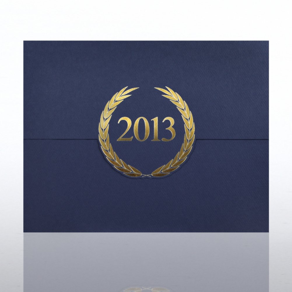 Foil-Stamped Certificate Folder - Laurels - 2013 CARD2