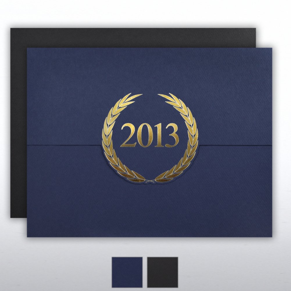 Foil-Stamped Certificate Folder - Laurels - 2013