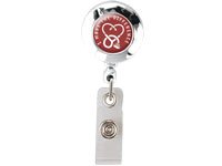 Themed Badge Reel - Chrome - Stethoscope Heart
