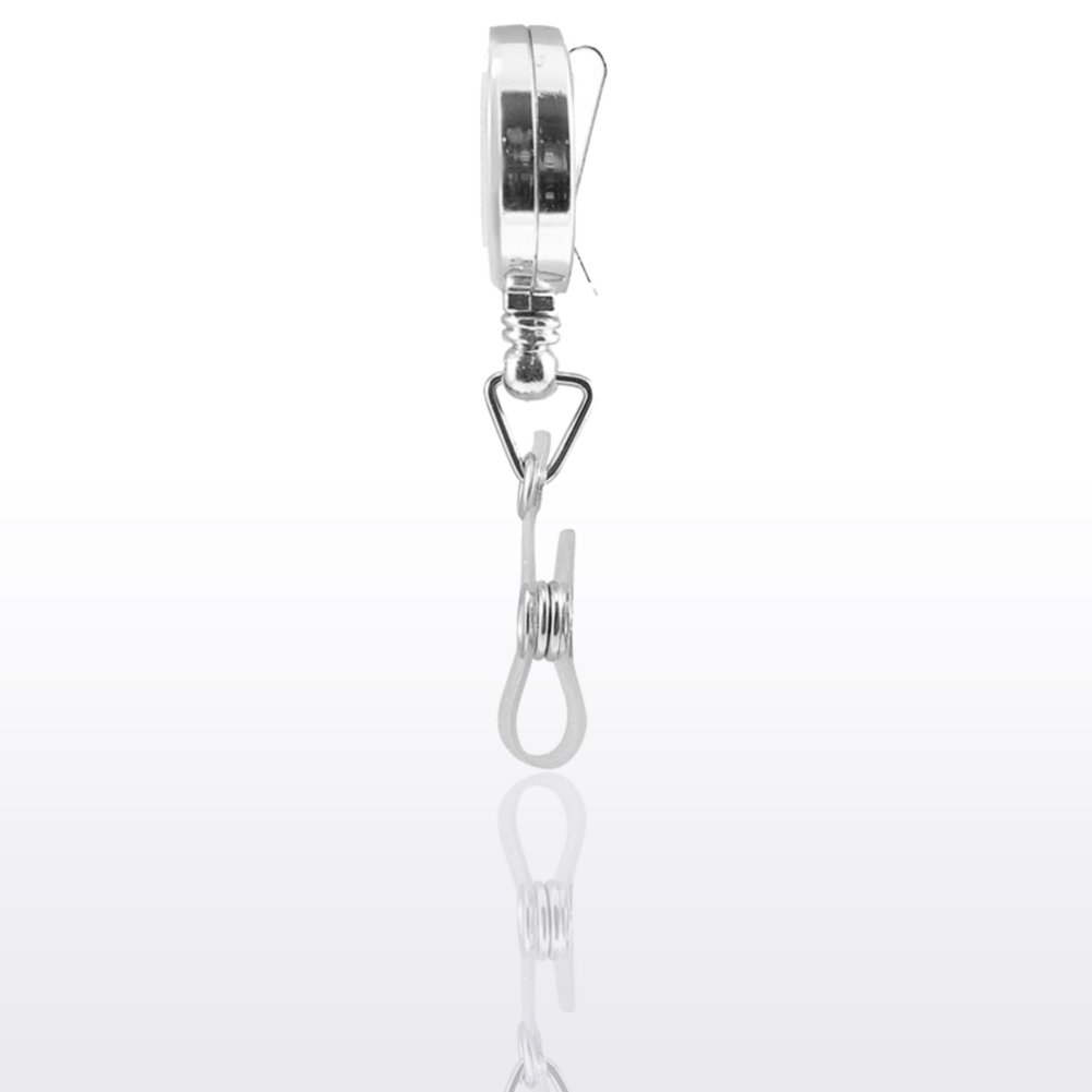 Themed Badge Reel - Chrome - Stethoscope Heart SIDE