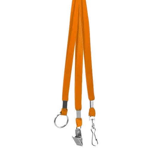Flat Woven Stock Lanyard - Orange