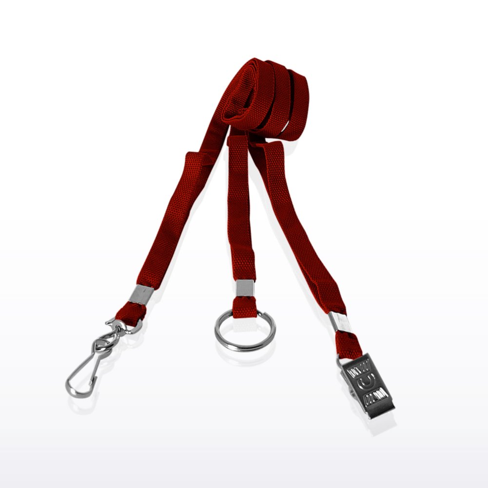 Flat Woven Stock Lanyard - Red