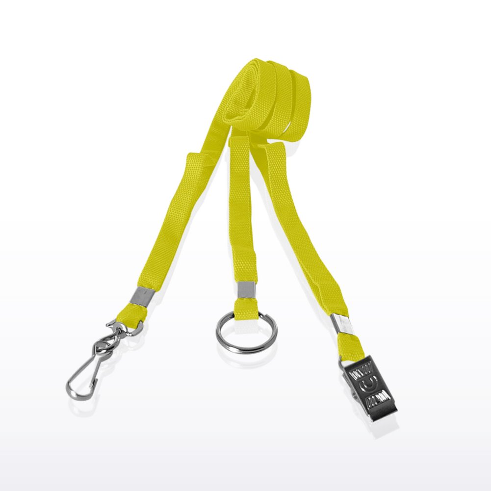 Flat Woven Stock Lanyard - Yellow