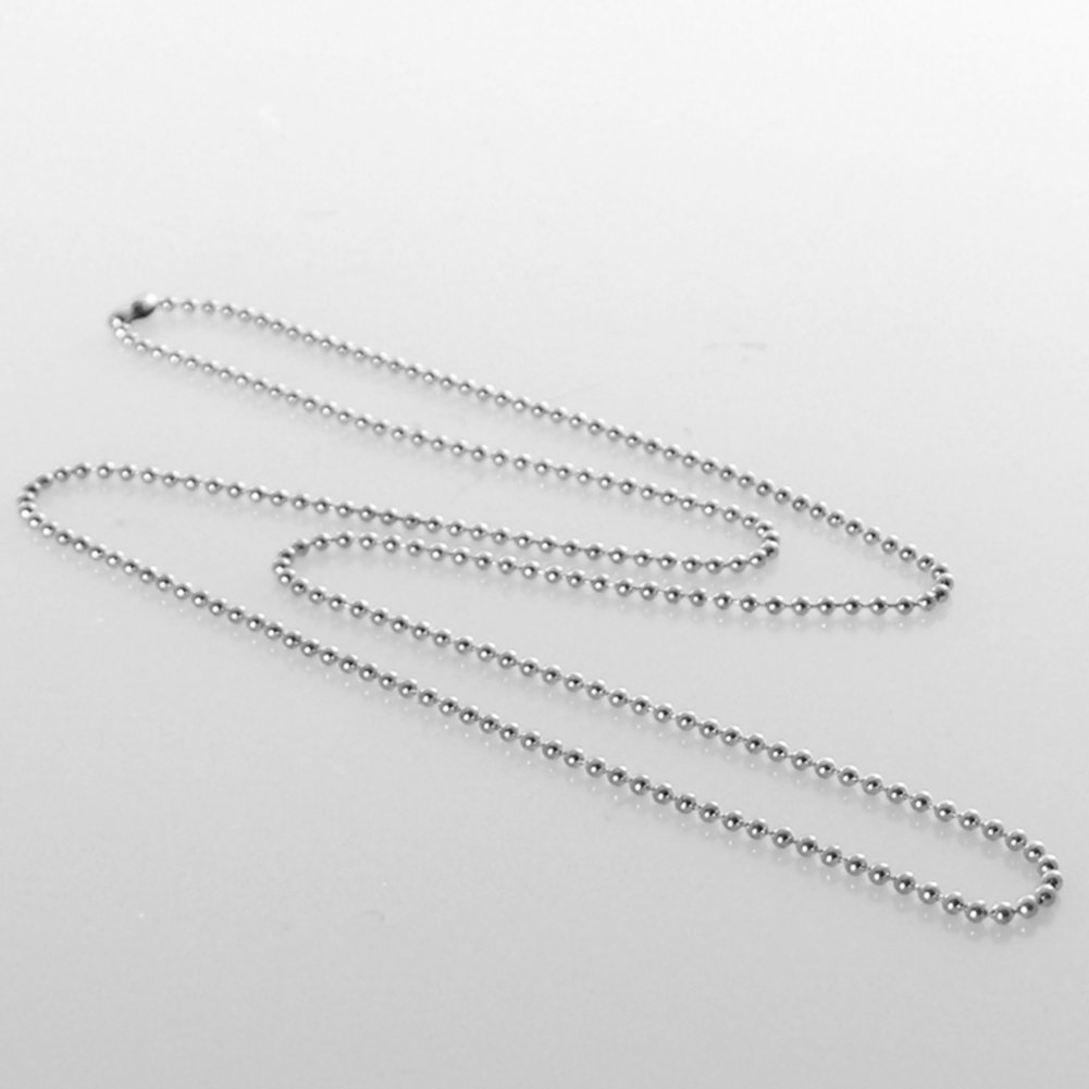 Beaded Neck Chain - Metallic - Silver