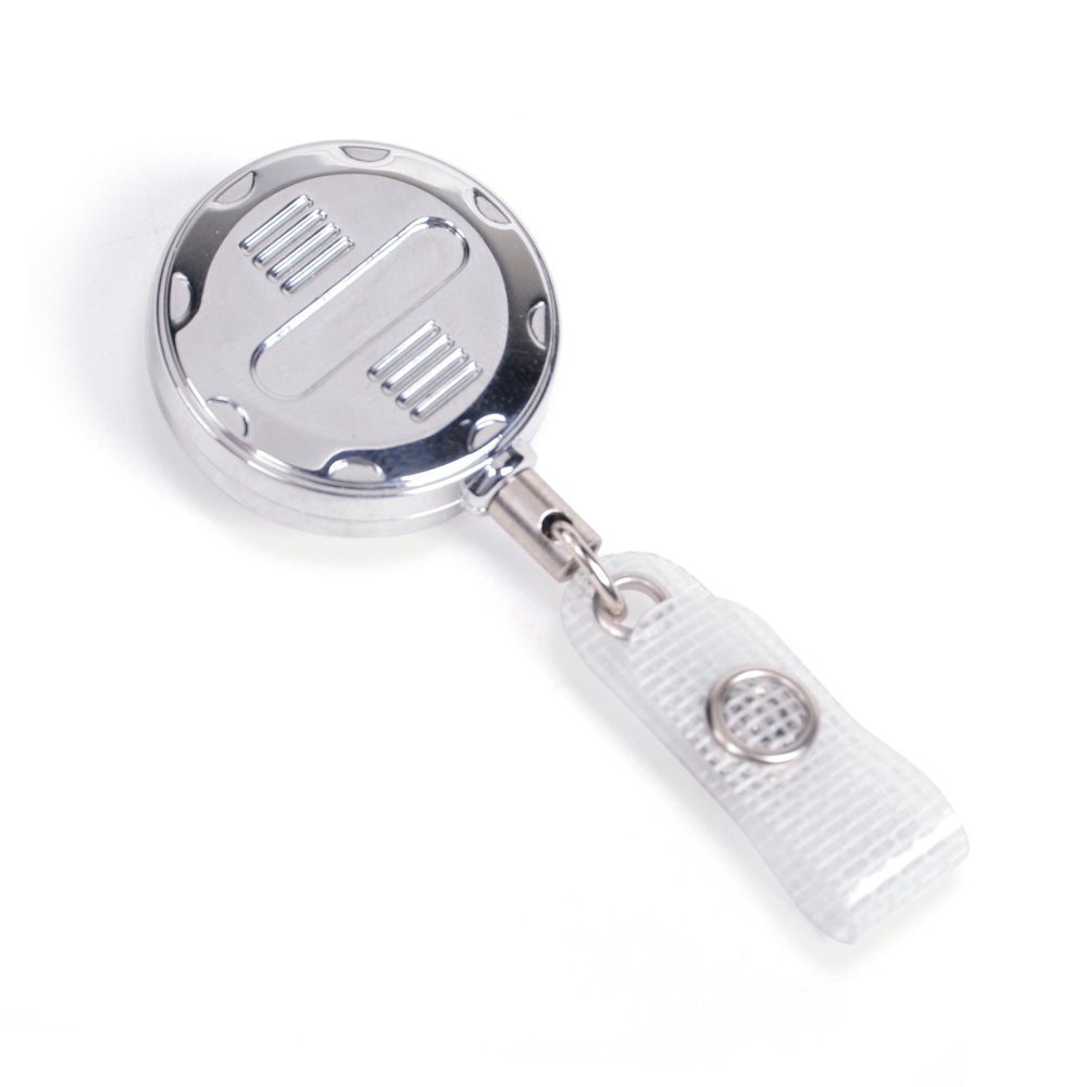 Badge Reel - Heavy Duty Metal - Chrome