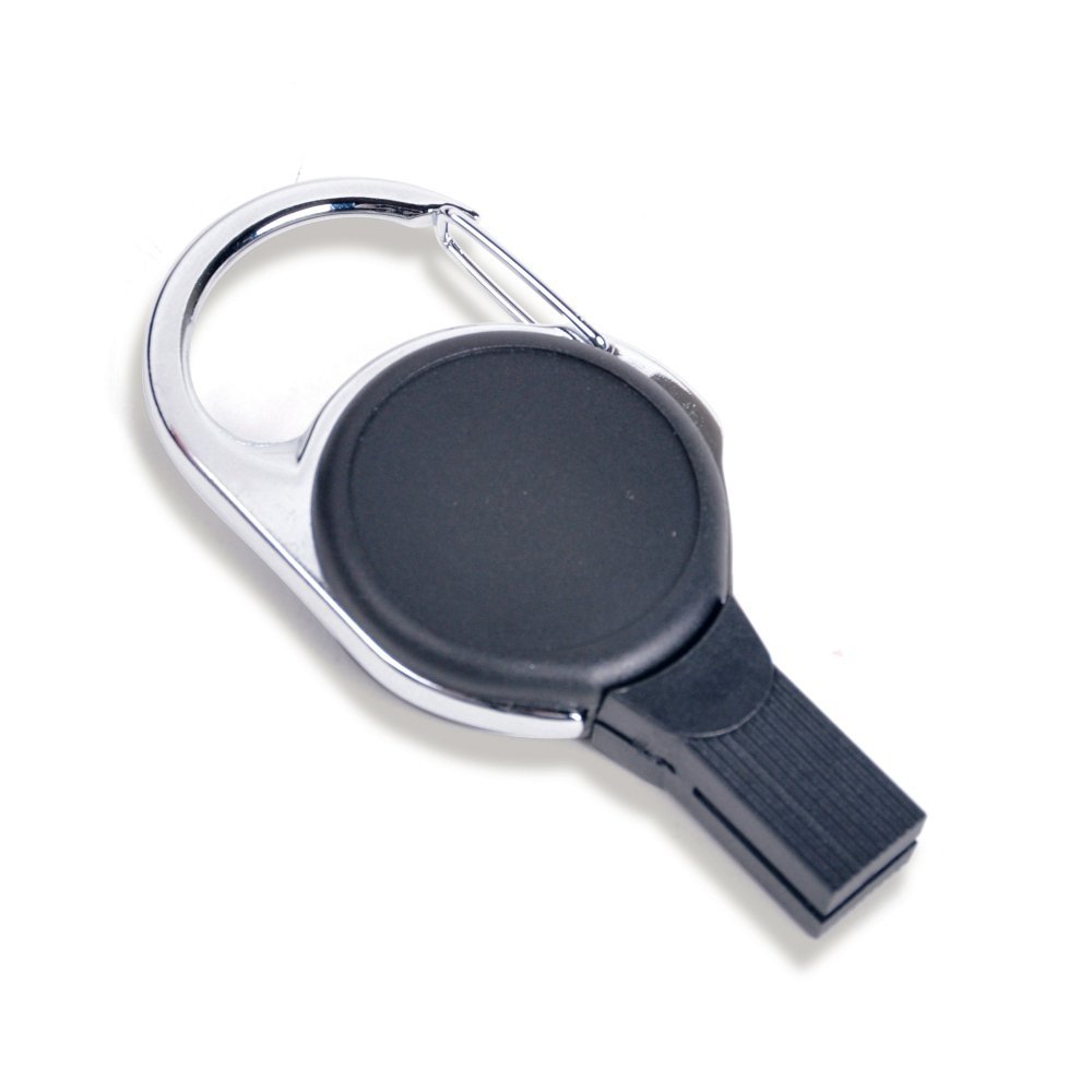 Badge Reel - Plastic Slot-free Carabiner - Black