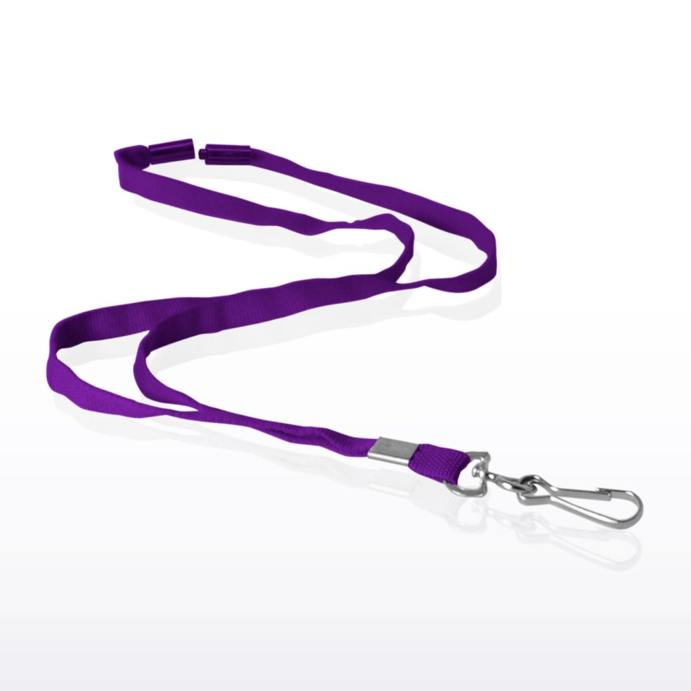 Stock Lanyard - Flat Woven Breakaway w/ Metal J-Hook -Purple
