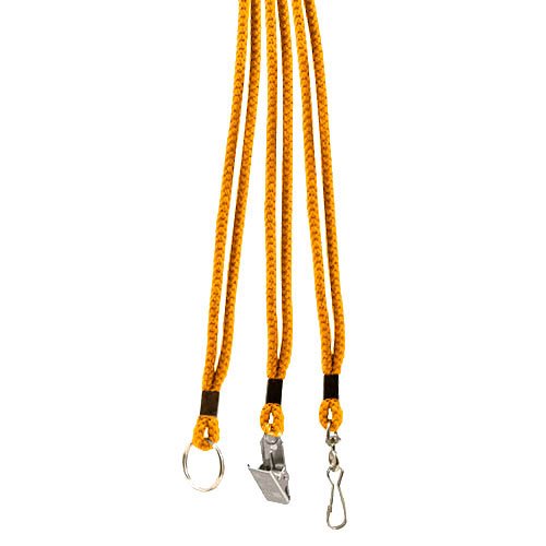 Round Woven Stock Lanyard - Orange