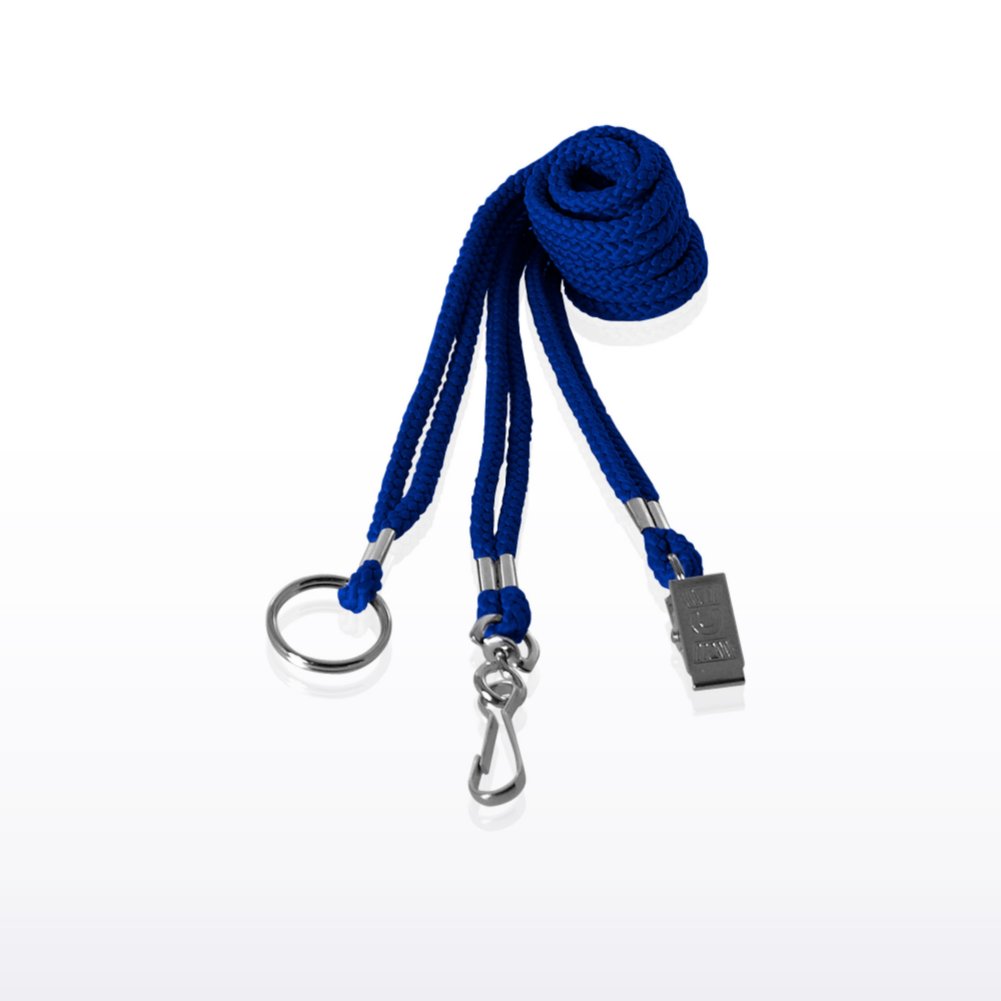 Round Woven Stock Lanyard - Royal Blue