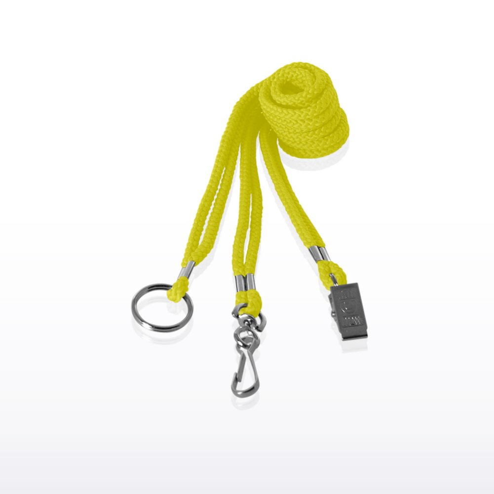 Round Woven Stock Lanyard - Yellow