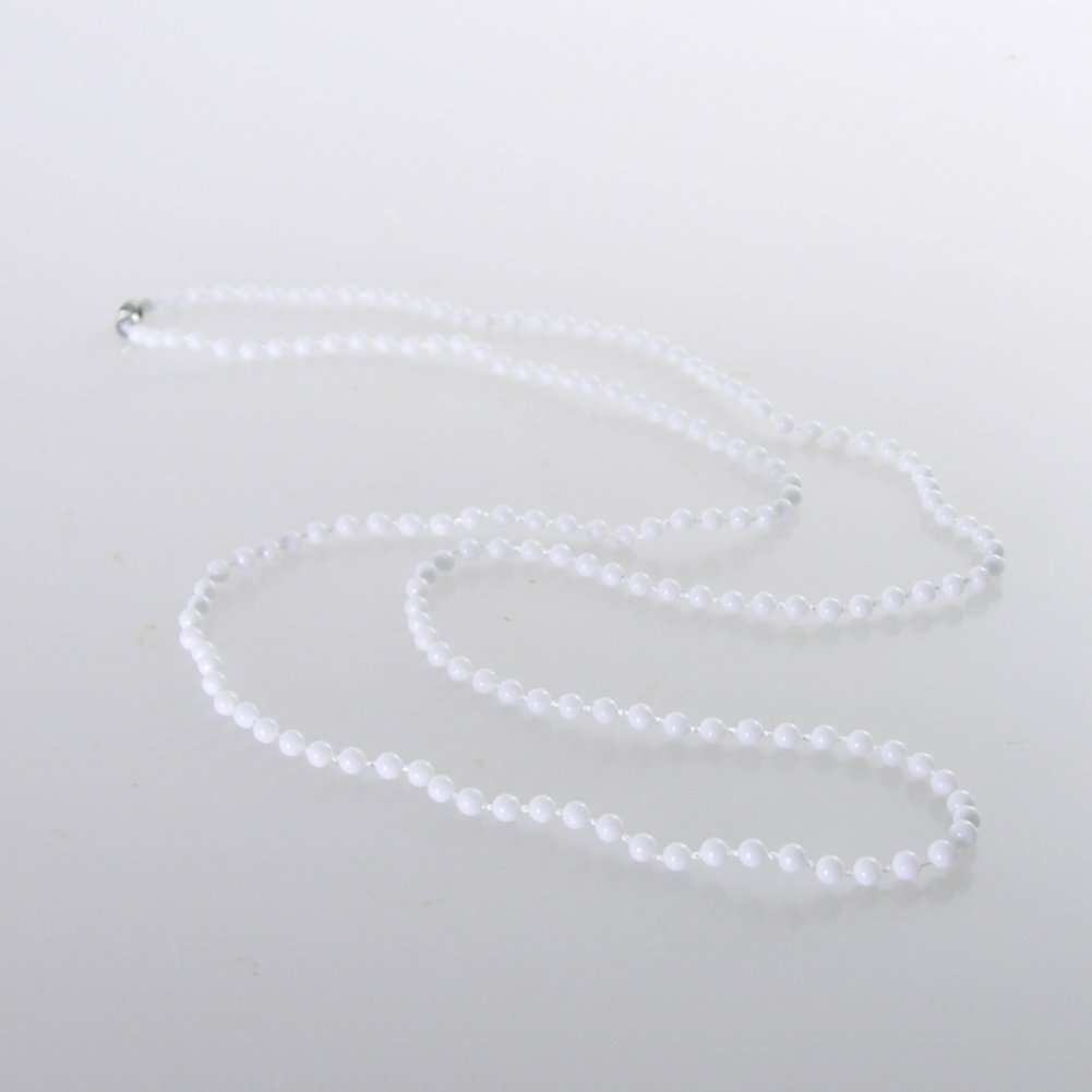Beaded Neck Chain - Plastic - White