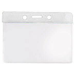 Badge Holder - Colored Bar - 3.5 x 2 Horizontal - Clear