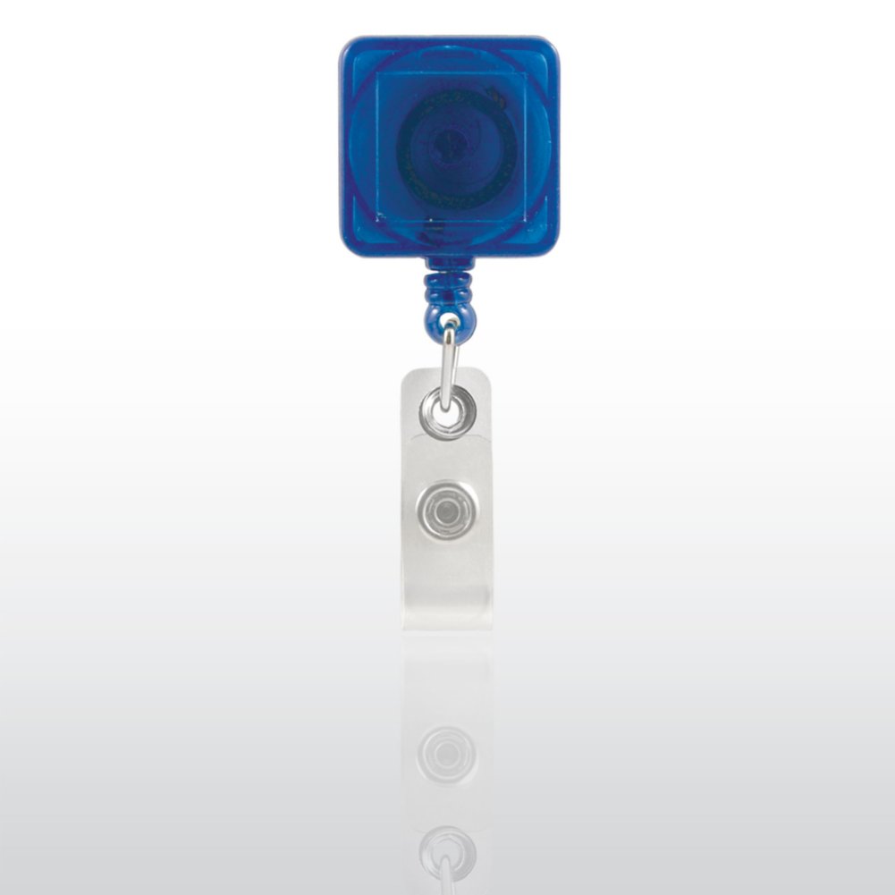 Badge Reel - Square - Translucent Blue
