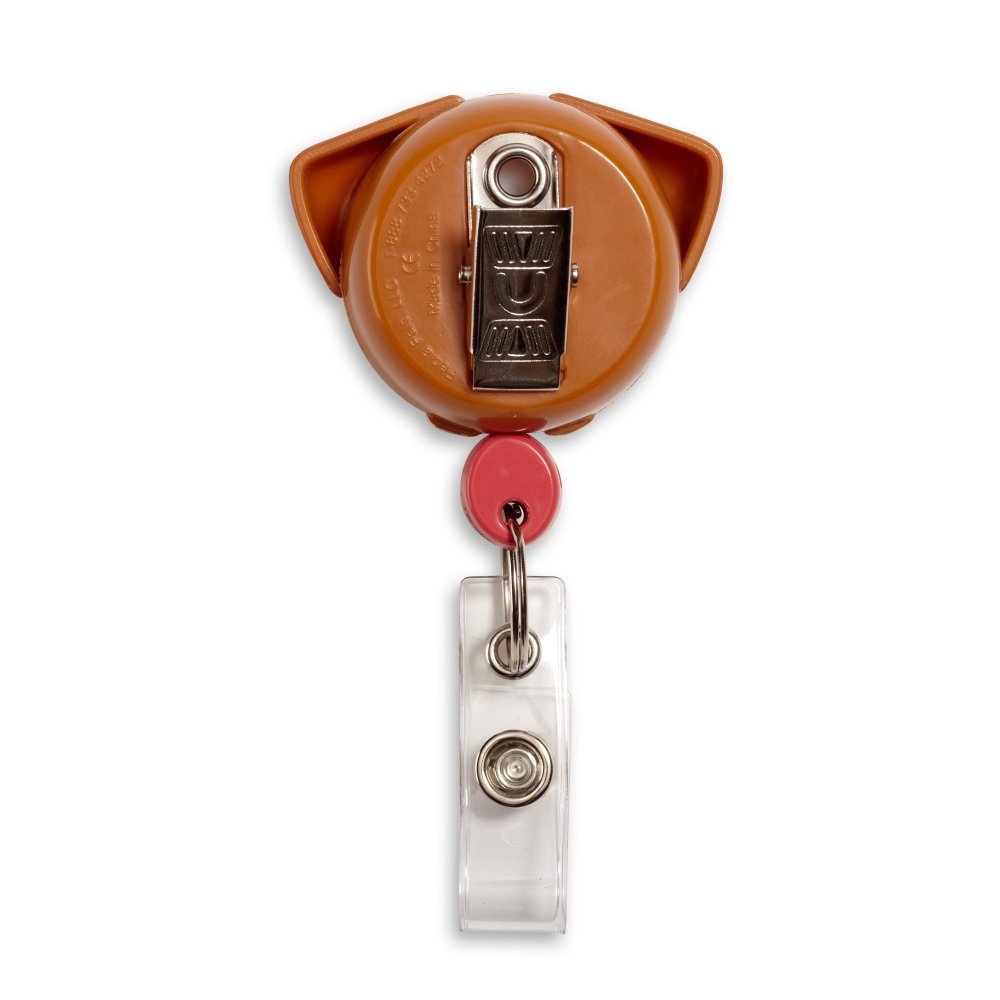 Pedia Pals Badge Reel - Brown Dog BACK