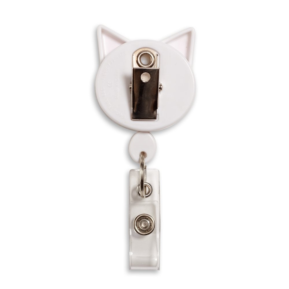 Pedia Pals Badge Reel - White Cat BACK