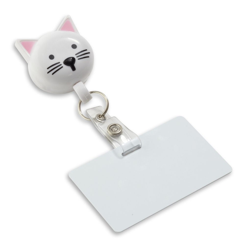 Pedia Pals Badge Reel - White Cat OPEN