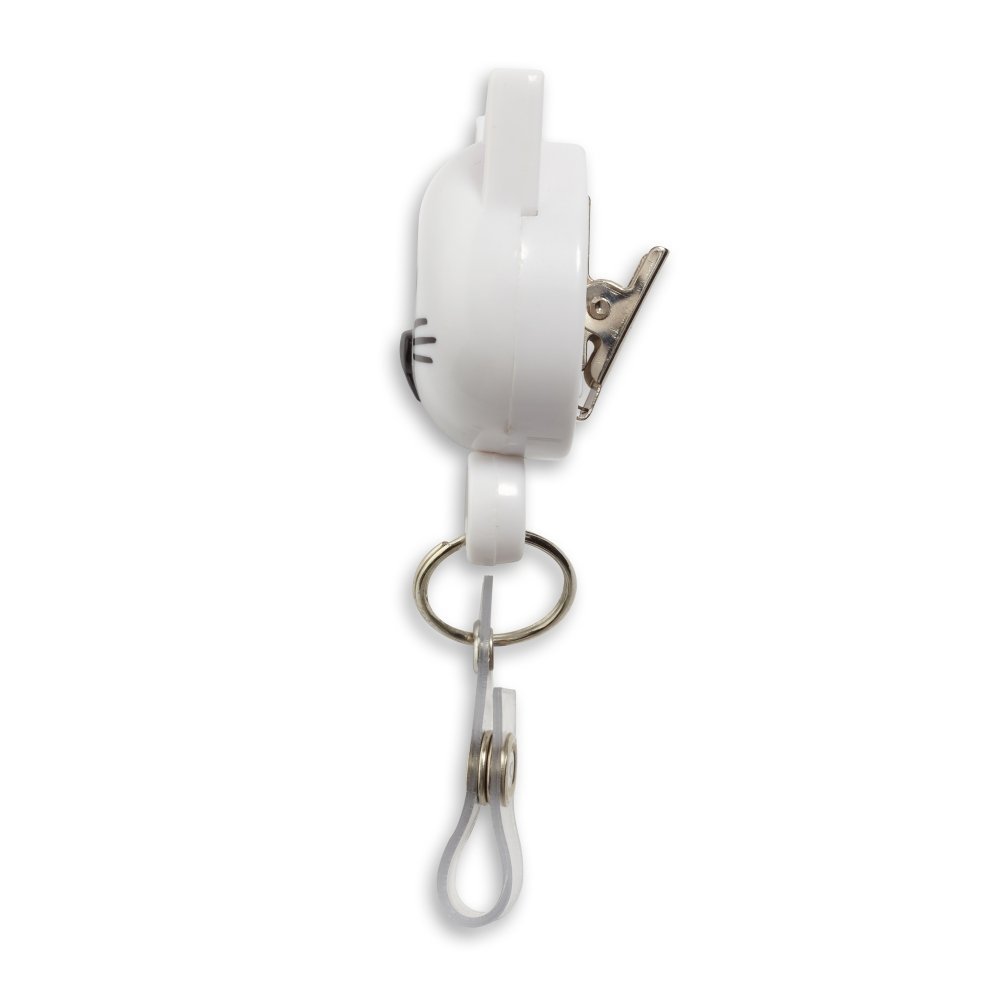 Pedia Pals Badge Reel - White Cat SIDE