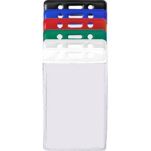 Colored Bar Badge Holders - Vertical Credit Card