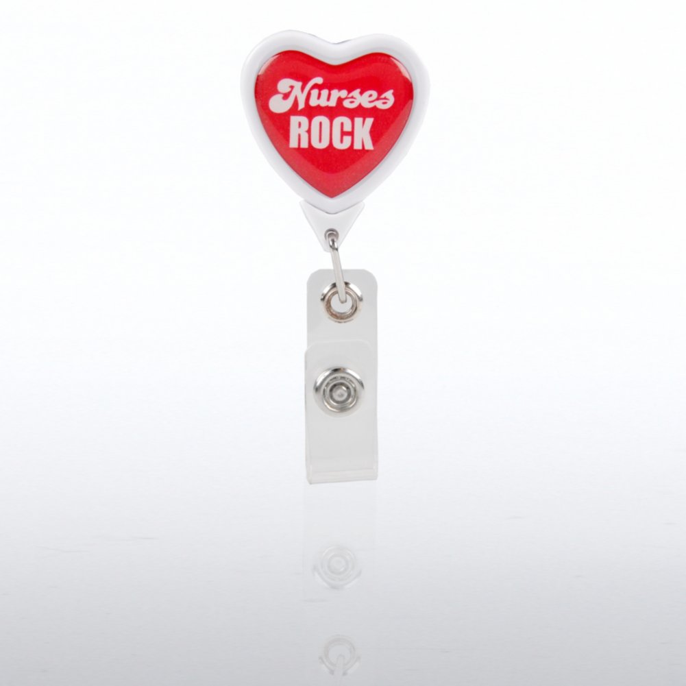 Badge Reel - Nurses Rock - Heart