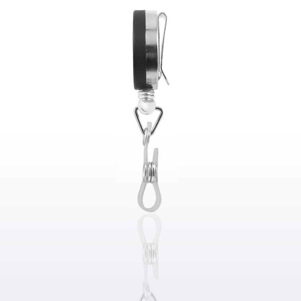 Badge Reel - Heavy Duty - Metal Matte Black/Chrome SIDE