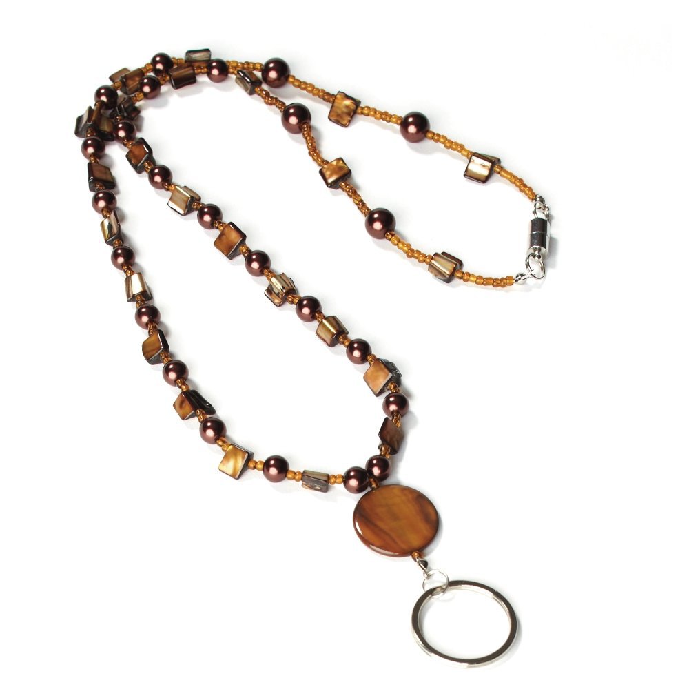 Beaded Lanyard - Brown