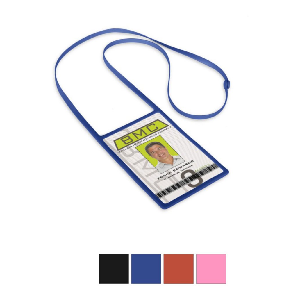 Silicone Lanyard Vertical Badge Holder Combo
